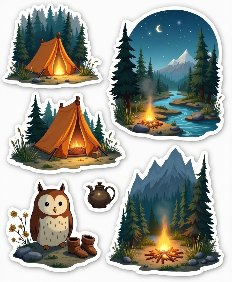Camping & Adventure - Sticker Sheet v1